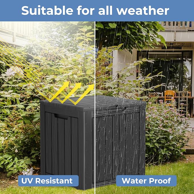 45 Gallon Resin Deck Box, Waterproof Outdoor Storage Bin - Image 3