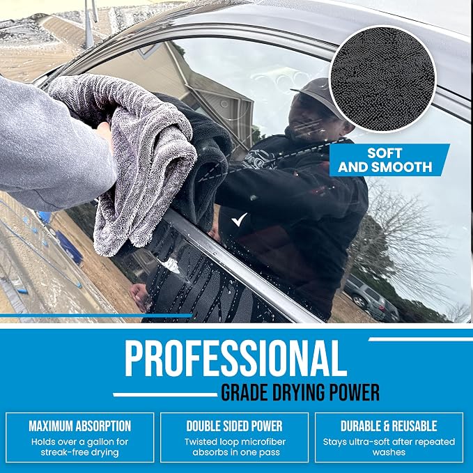Car Drying Towel Extra Large 36"x24" Super Absorbent - Image 6