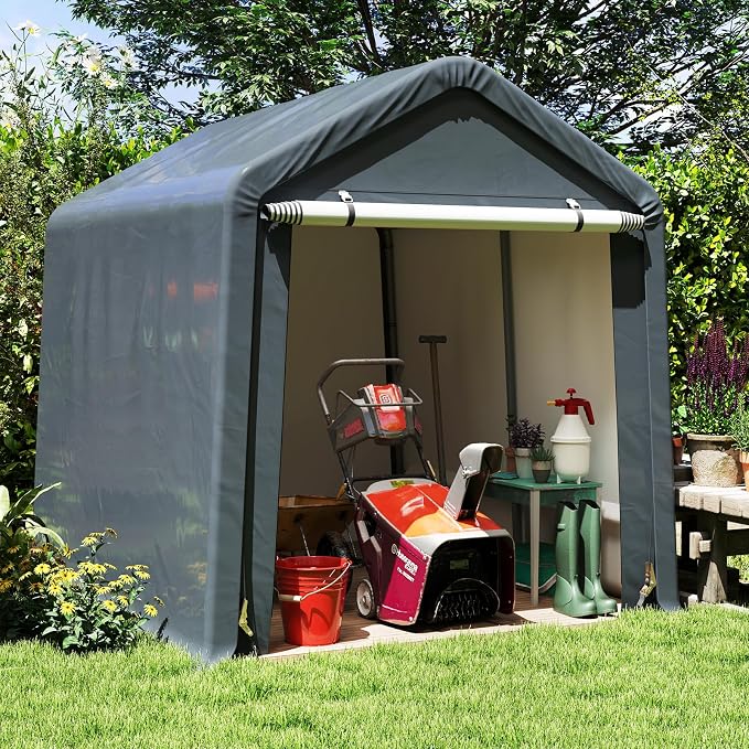 Tangkula 8x6.5Ft Portable Shed, Outdoor Storage Shelter - Image 2