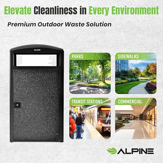 Alpine Outdoor Commercial Trash Can - Image 7