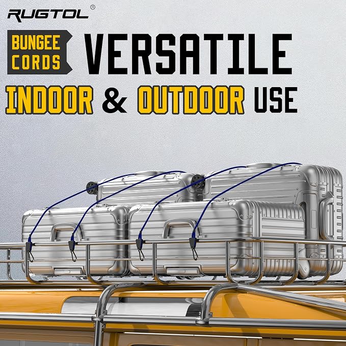 Bungee Cords with Hooks, 36 Inch Blue Adjustable Bungee Cords with Carabiner - Image 8