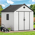 YITAHOME Large Resin Shed with Floor, Windows & Vents, 7.3 x 7.3 ft by YITAHOME
