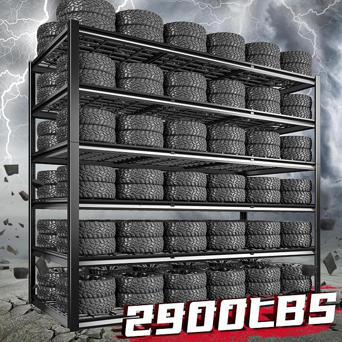 REIBII 60" W Garage Shelving, 2900LBS Storage Shelves, 6 Tier Heavy Duty - Image 3