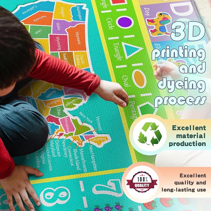 ABC Rug for Kids Playroom, Educational Learning Mat - Image 7