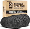 2 Pack Double-Sided Car Care Extra-Large, Ultra-Absorbant Microfiber Drying by TEAWOO