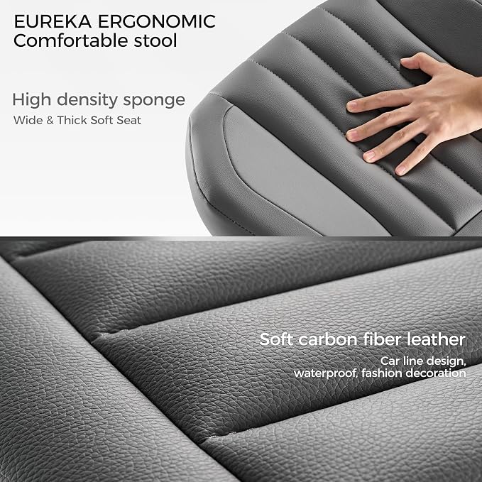 EUREKA ERGONOMIC Height Adjustable Foot Stool, 19x18'' Large Seat Under Desk - Image 6