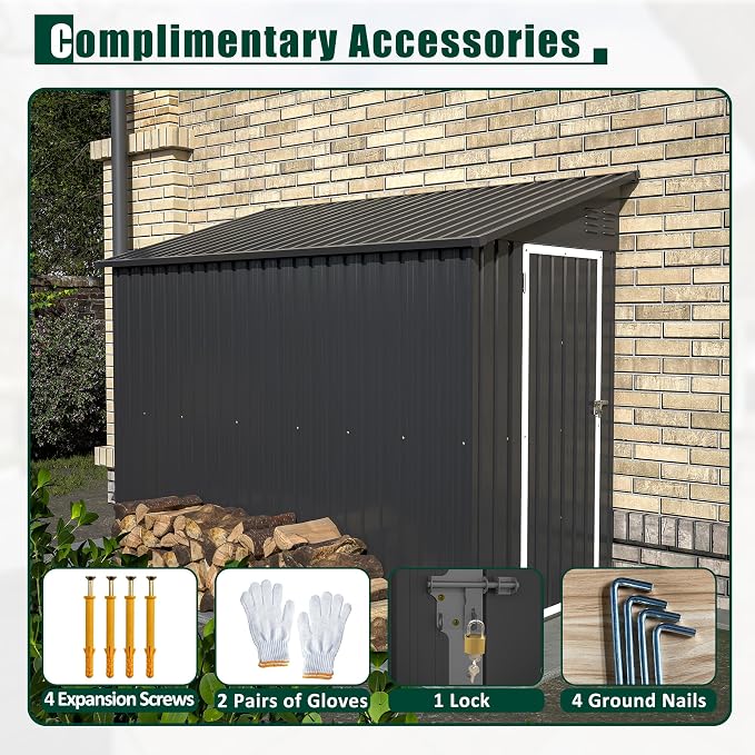 4 x 8 FT Metal Outdoor Storage Shed - Image 7