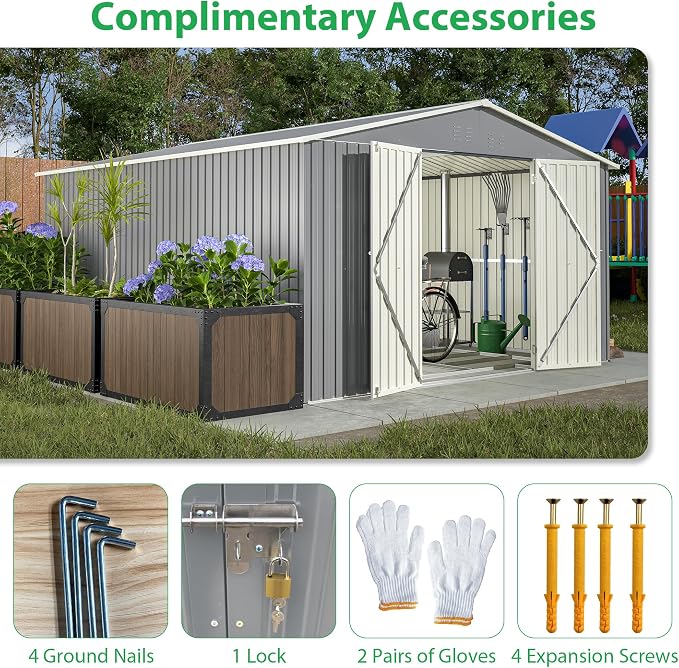 Large Outdoor Storage Shed, Utility Tool Shed Storage House - Image 4