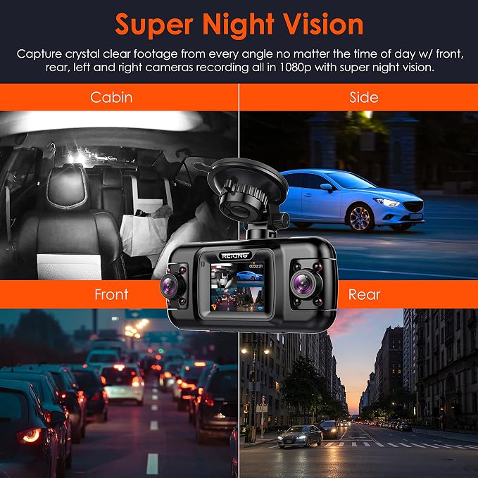 R4-4 Channel Dash Cam W/All Around 1080p Resolution, IR Night Vision, Parking - Image 6