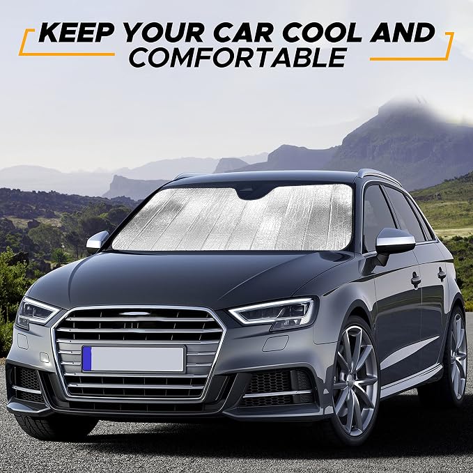 EcoNour Accordion Car Windshield Sun Shade | Reflective Car Window Shades - Image 6