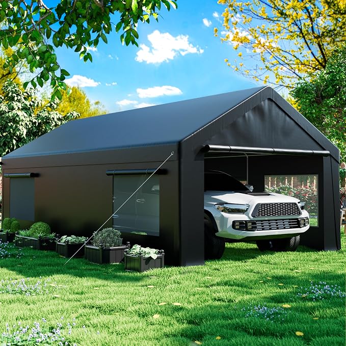 Carport 12' x 20' Heavy Duty Portable Garage, Carport Canopy by AirWire