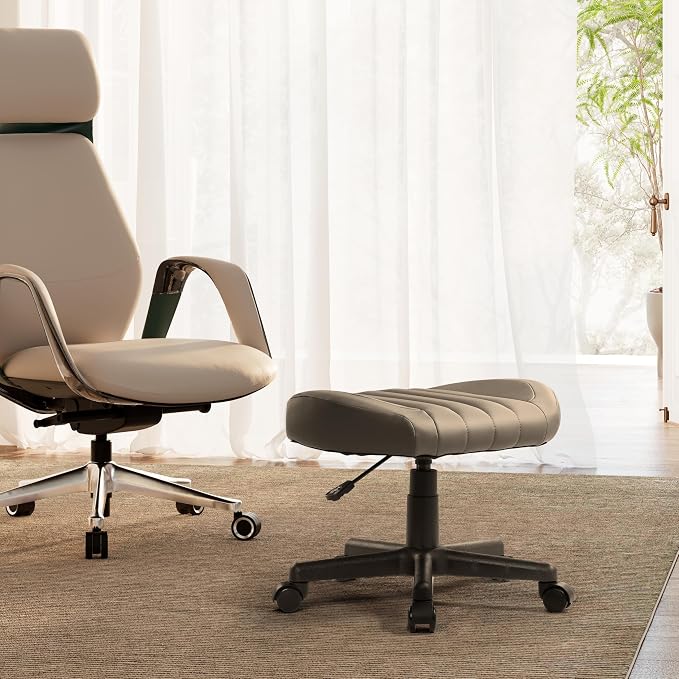 EUREKA ERGONOMIC Height Adjustable Foot Stool, 19x18'' Large Seat Under Desk - Image 9