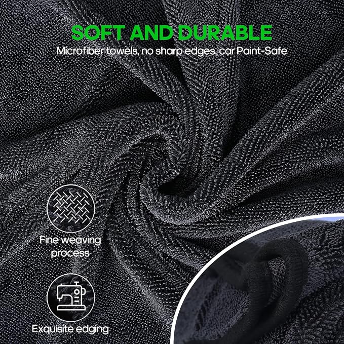 2 Pack Microfiber Towels Extra Large Ultra Absorbent Drying Towel - Image 5