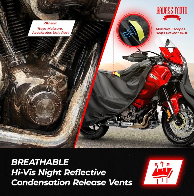 Badass Moto Ultimate Large Adventure Motorcycle Cover Waterproof Outdoor - Image 4