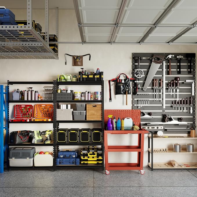 2000LBS Storage Shelves 5 Tier Garage Shelving Heavy Duty, Adjustable Metal - Image 6