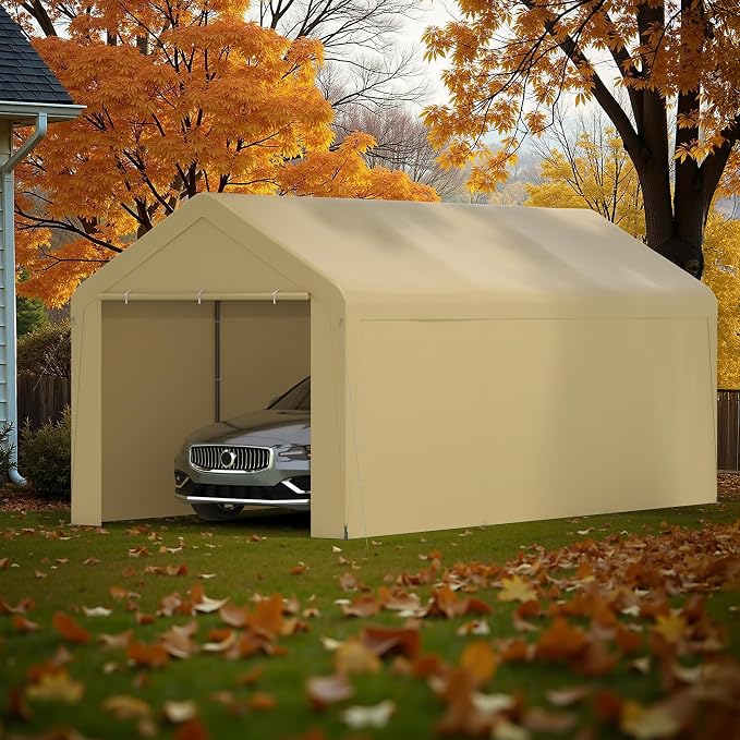 Carport, 10‘ x 20’ Heavy Duty Portable Garage All-Season Car Canopy w/Removable - Image 6