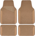 CAR PASS Beige Leather & Waterproof Car Carpet Floor Mats, Universal Car Mats by CARPASS