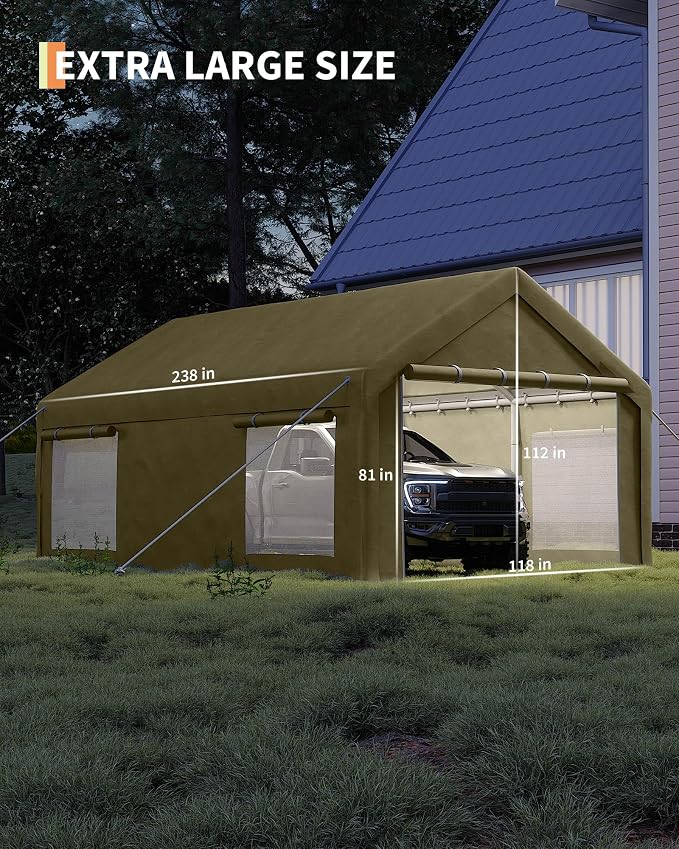 10x20 Ft Carport, Car Port - Image 2