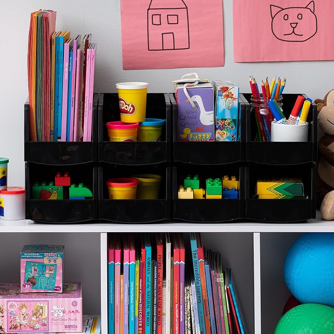 IRIS USA Plastic Shelf Bins Stackable Open Front Storage Bins Plastic Hanging - Image 8