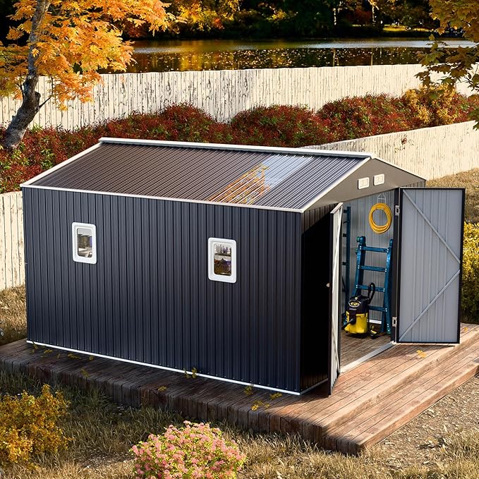 10x12 FT Metal Storage Shed by WELYAS