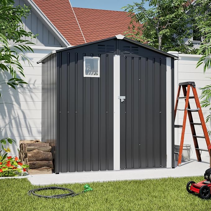 6x4 FT Outdoor Storage Shed, Metal Shed - Image 2