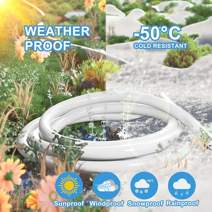 HUANCHAIN Indoor Outdoor White Extension Cord 8 ft Waterproof, 16/3 Gauge - Image 4