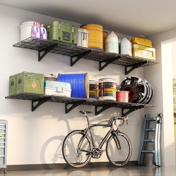4-Pack Garage Wall Shelving, 2x4ft Walls Shelf Storage Rack, Sturdy Walls - Image 2