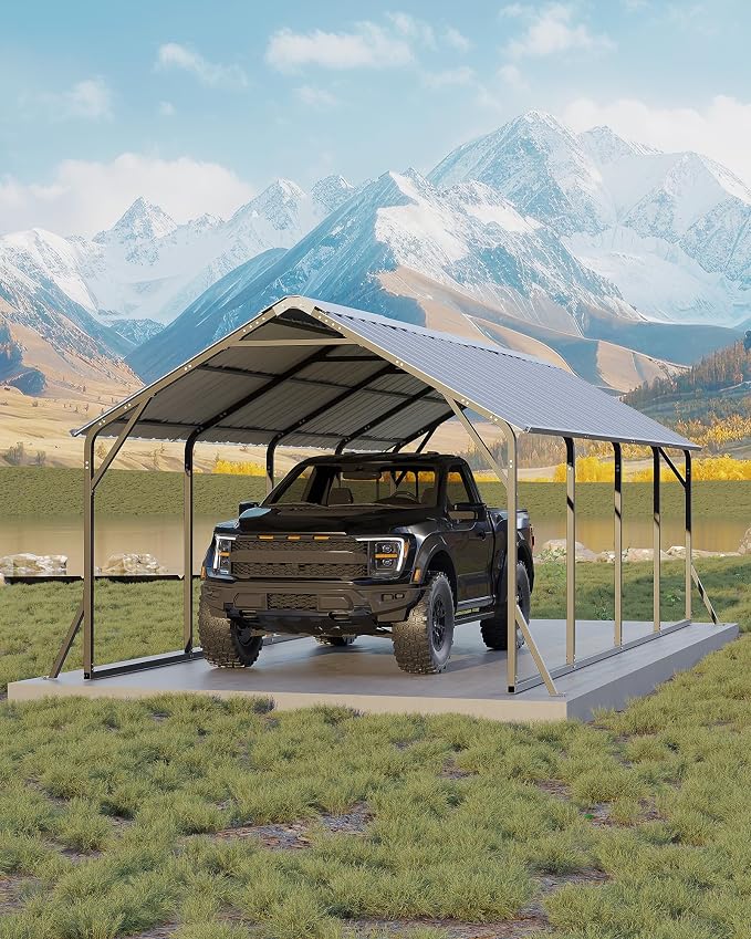 11'x20'x9' Vertical Roof Metal Carport, Heavy Duty Steel Car Ports by GarveeLife