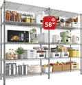 REIBII 58" W 5 Tier Heavy Duty Wire Shelving Unit - 1400LB Metal by REIBII