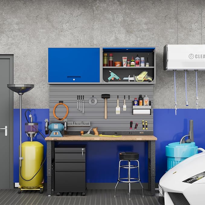 Metal Storage Cabinet Blue&Gray Wall Cabinets - Image 7