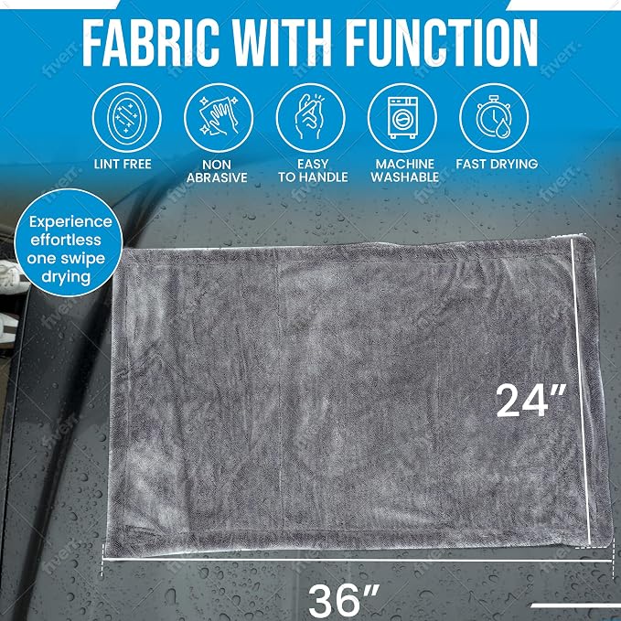 Car Drying Towel Extra Large 36"x24" Super Absorbent - Image 4