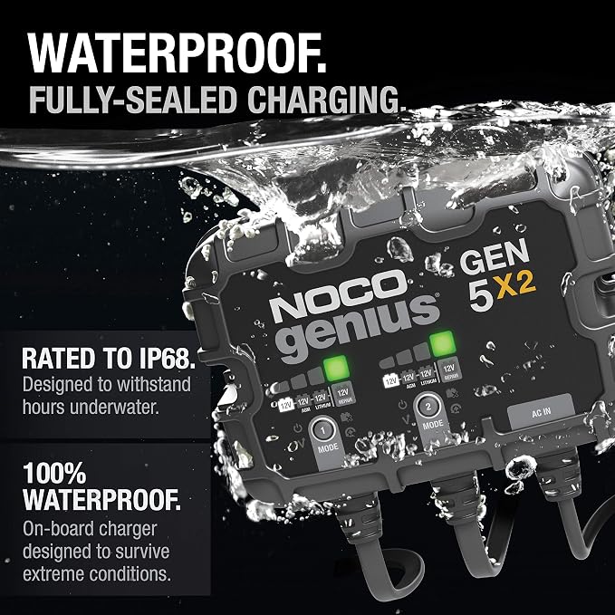 NOCO Genius GEN5X2: 2-Bank, 10A Onboard Battery Charger - Image 3