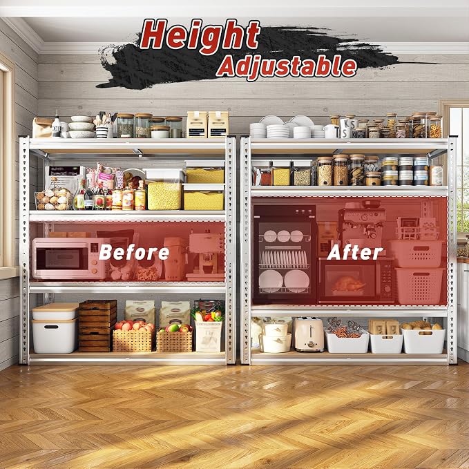 REIBII 40" W Garage Shelving 2000LBS Storage Shelves Adjustable Metal Shelving - Image 5