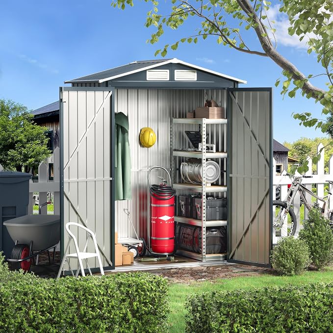 5x3X6.3FT Outdoor Steel Storage Shed by MISTMO