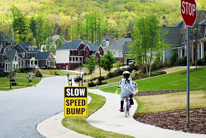 2PC Speed Bump Sign with Stakes, 17 Inches by 13 Inches - Image 6