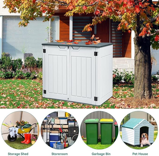 YITAHOME Extra Large Outdoor Horizontal Storage Shed, 4.5x4ft Resin Tool Sheds - Image 3