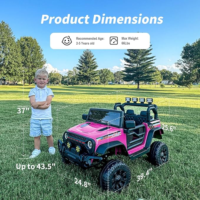 12V Kids Ride on Car Truck, Kids Electric Vehicles Car Ride on Toy - Image 3