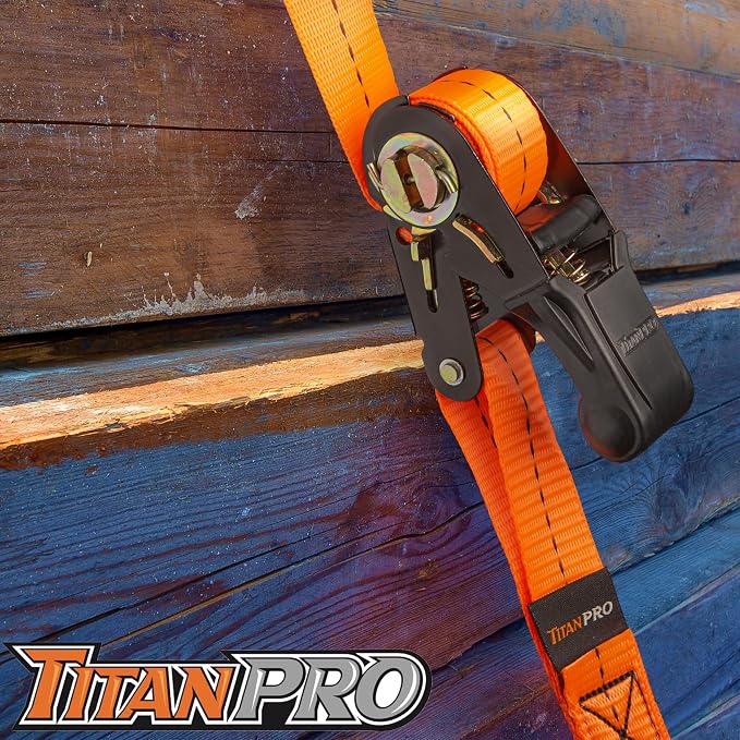 TitanPro Heavy Duty Ratchet Straps 4-Pack - Image 4