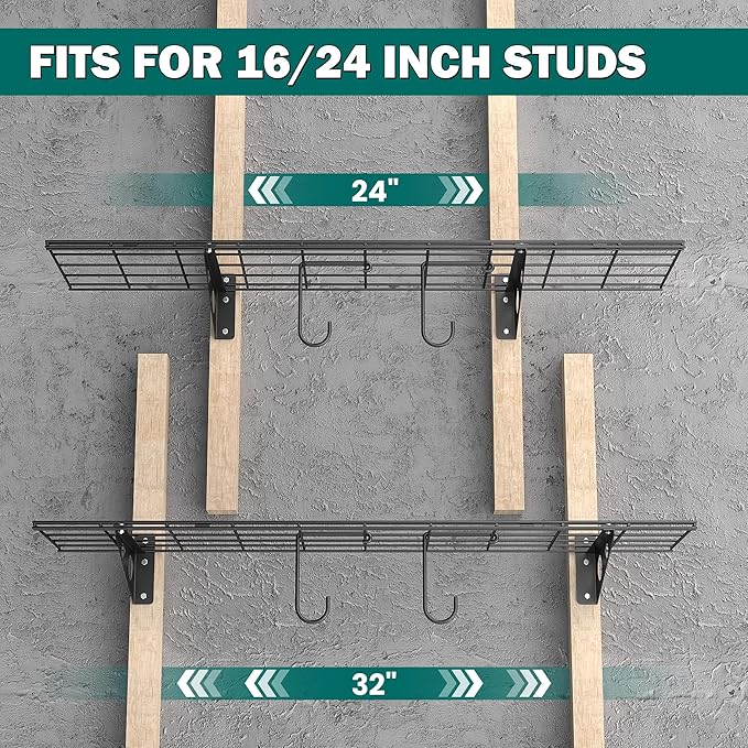 EVERHANGER Garage Wall Shelves, 12 X 48 Inch Wall Mounted Storage Shelves - Image 4