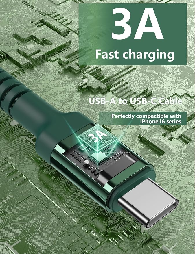 USB to USB C Cable Fast Charging 6FT, USB A to USB C Charger Cord, Upgraded - Image 3