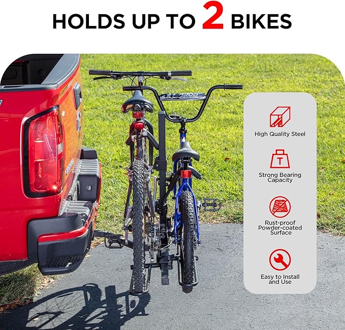 Young 2 Bike Rack Hitch Mount Foldable Platform Style, Bicycle Carrier - Image 3