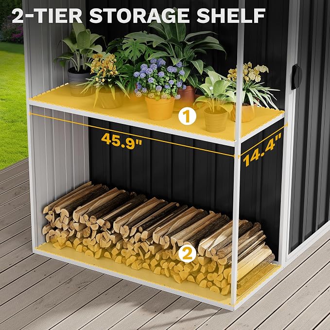 DWVO 8 x 4 ft Outdoor Storage Shed - Image 3