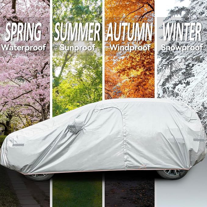 Car Cover Compatible with Dodge Challenger 2008-2024, Waterproof Car Cover - Image 7