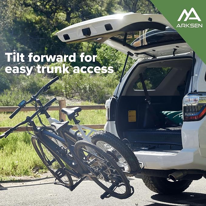 Arksen Hitch Mounted Smart Tilting 2-Bike Rack Platform Style 2" Foldable - Image 5