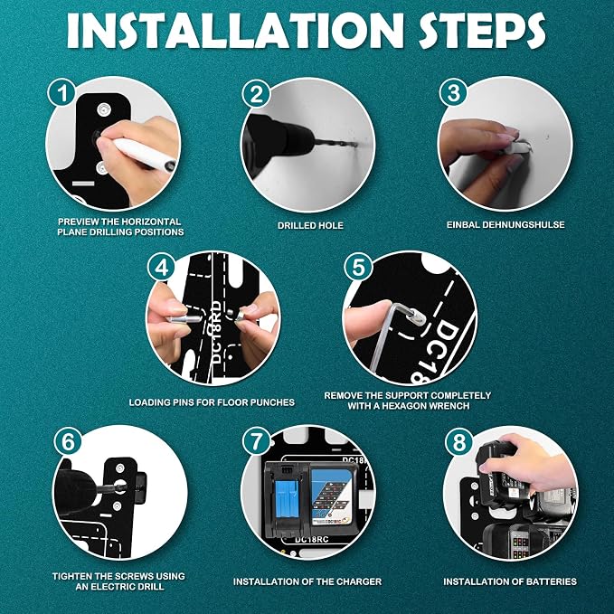 FETESNICE Wall Mount for Makita Battery Charger Holder, Easy Installation - Image 7
