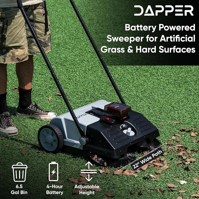 Battery Powered Artificial Grass & Hard Surface Sweeper, 6.5-Gal Bin, - Image 2
