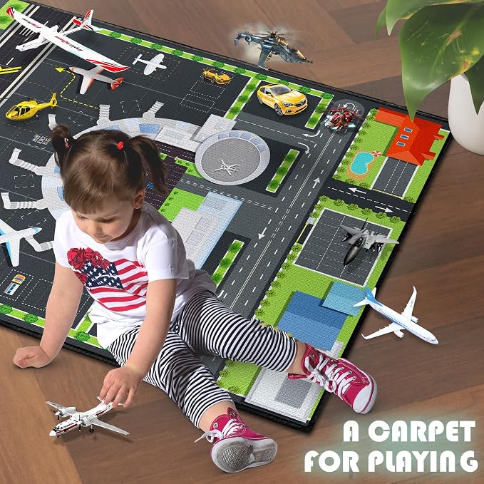 Play Rug for Playroom 2x3 Airport Carpet for Boys Bedroom - Image 2
