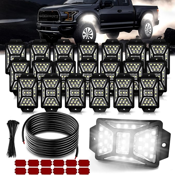 20 Pods 540 LEDs White Rock Lights by AutoBuero