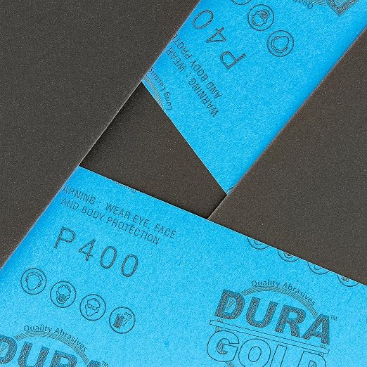 Dura-Gold Premium 400 Grit Wet or Dry Sandpaper Sheets, 5-1/2" x 9", Box of 25 - Image 2