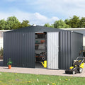 AECOJOY 12' x 10' Outdoor Storage Shed, Dark Grey Large 10x12 Sheds & Outdoor by AECOJOY